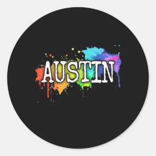 Sticker Rond Vêtements pour la ville d'Austin, capitale de l'Ét