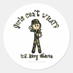 Sticker Rond Vétéran de la marine des femmes légères