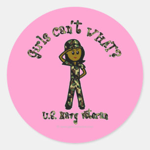 Sticker Rond Vétéran de la marine féminine noire