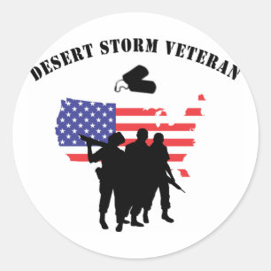 Sticker Rond Vétéran de tempête du désert