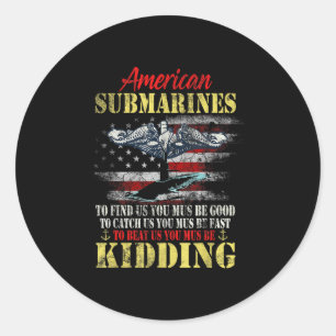 Sticker Rond Vétéran des sous-marins américains plaisantant sur