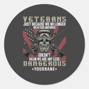 Sticker Rond Vétéran patriotique USA Funny Humour