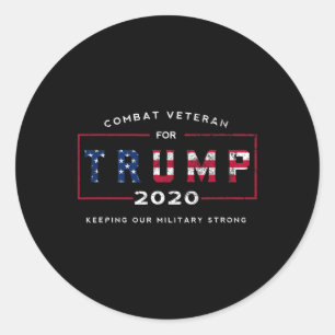Sticker Rond Vétéran Pour Trump 2020&# ; - Garder Notre Force M