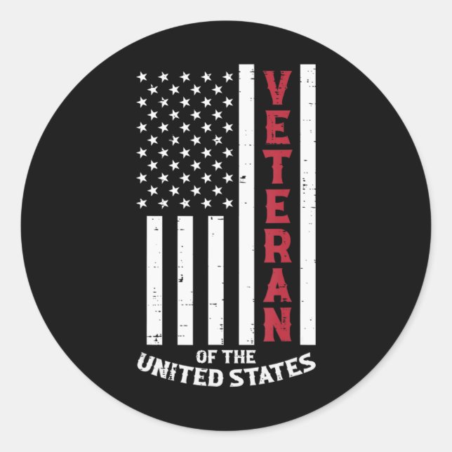 Sticker Rond Vétérinaire De La Journée Mondiale Du Drapeau Amér (Devant)