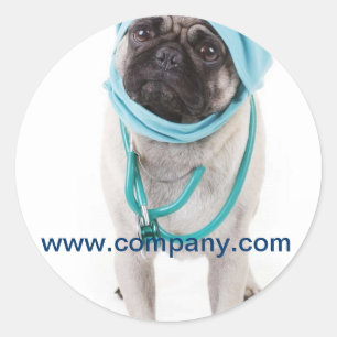 Sticker Rond vétérinaire de l'hôpital animal de l'infirmière po