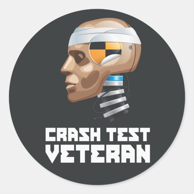 Sticker Rond Vétérinaire du test de collision (Devant)