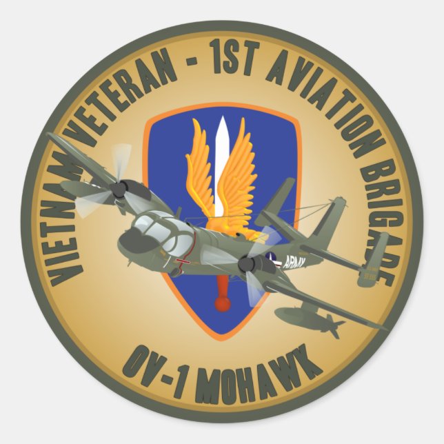 Sticker Rond Vétérinaire du Vietnam Mohawk (Devant)