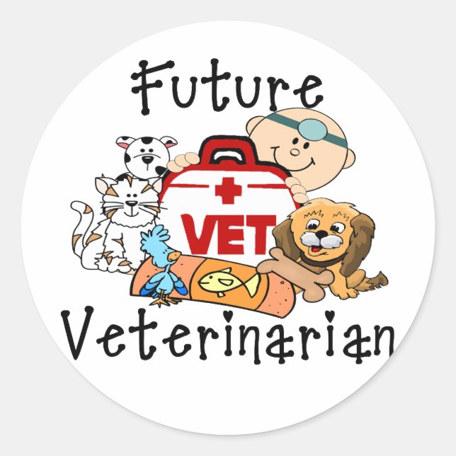 Sticker Rond Vétérinaire futur (Devant)