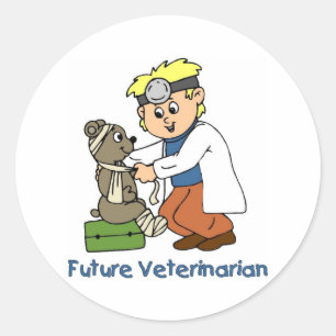 Sticker Rond Vétérinaire futur - Petit Garçon