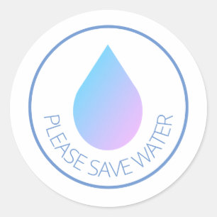 Sticker Rond Veuillez économiser l'eau