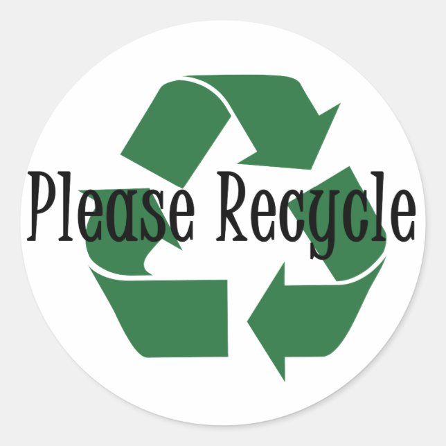 Sticker Rond Veuillez recycler l'autocollant (Devant)