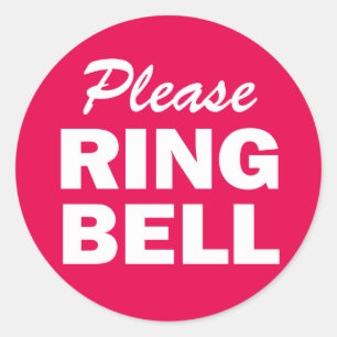 Sticker Rond Veuillez sonner le signe de Bell
