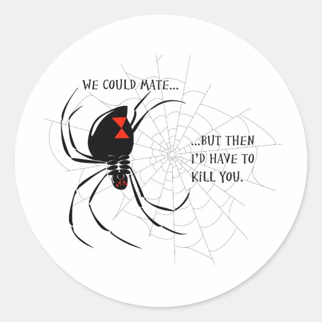 Sticker Rond Veuve noire (Devant)