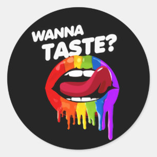 Sticker Rond Veux goûter l'arc-en-ciel T-Shirt