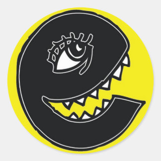 Sticker Rond Vex e - Jaune