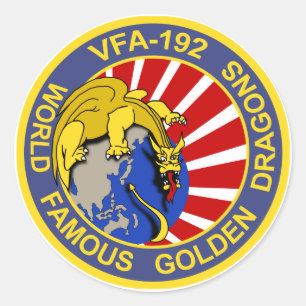 Sticker Rond VFA-192 Dragons d'or