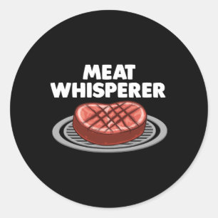 Sticker Rond Viande Drôle Art Pour Hommes Femmes Viandes Grillé