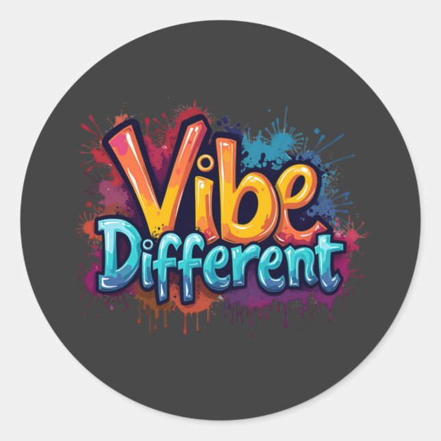 Sticker Rond Vibe Différent (Devant)