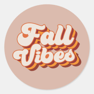 Sticker Rond Vibes d'automne rétro