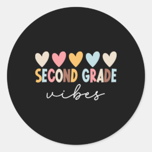 Sticker Rond Vibes de 2e année Première journée de l'école Accu