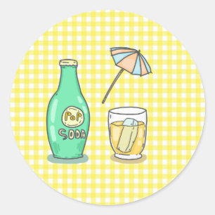 Sticker Rond Vibes De Soda Pop Summer - Boisson De Cartoon Cute