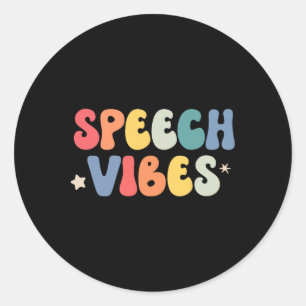 Sticker Rond Vibes de thérapie vocale Langue École de Pathologi