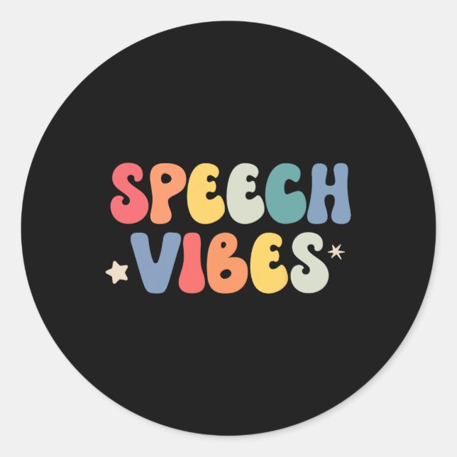 Sticker Rond Vibes de thérapie vocale Langue École de Pathologi (Devant)
