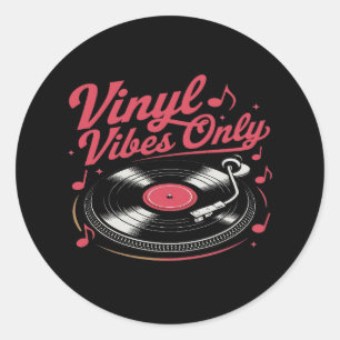 Sticker Rond Vibes de vinyle uniquement - Conception du lecteur
