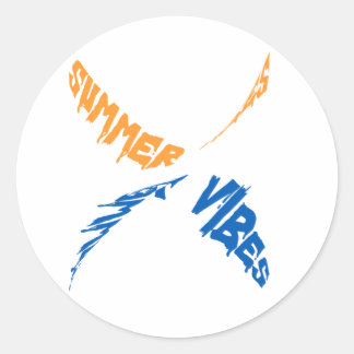 Sticker Rond Vibes d'été : Soleil, Amusement & Bons Temps