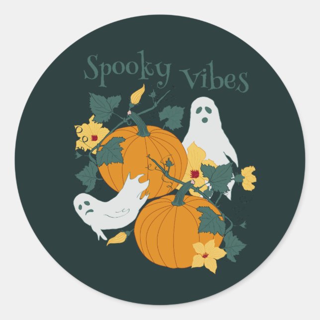 Sticker Rond Vibes éffrayantes (Devant)