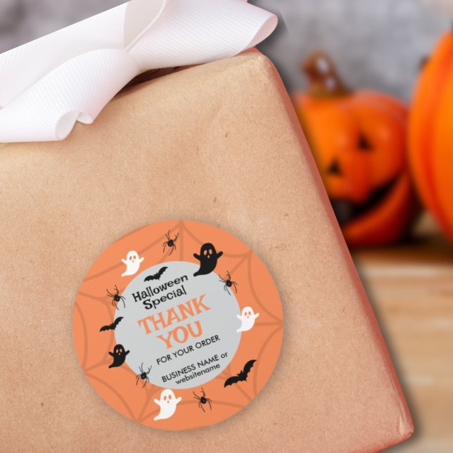 Sticker Rond Vibes Éffrayantes Halloween Merci (Créateur téléchargé)