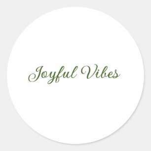 Sticker Rond Vibes joyeux Noël vert nom de famille