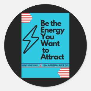 Sticker Rond Vibes Positives Soit L'Énergie Que Vous Voulez Att