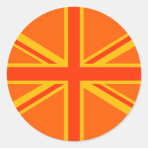Sticker Rond Vibrant Union Jack drapeau britannique