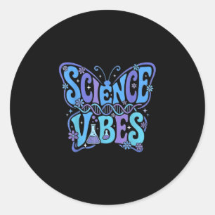 Sticker Rond Vibrations scientifiques grooveux premier jour de