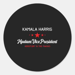 Sticker Rond Vice-Président Kamala Harris Hérstory féministe