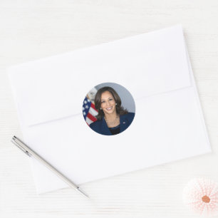 Sticker Rond Vice-président Kamala Harris Portrait officiel