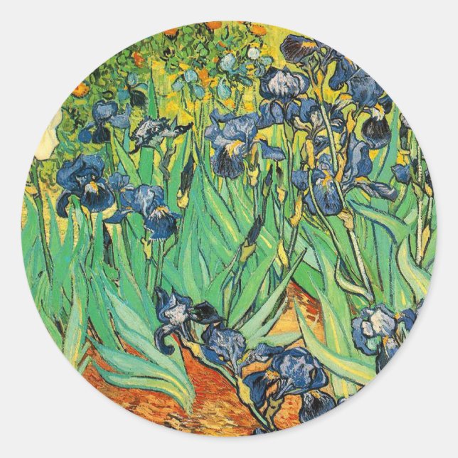 Sticker Rond Vicent van Gogh, Irises (Devant)