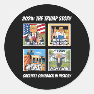 Sticker Rond Victoire Trump 2024 La plus grande inauguration de