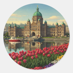 Sticker Rond Victoria (Colombie-Britannique) Canada Travel