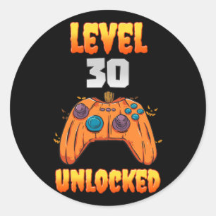 Sticker Rond Vidéo déverrouillée de 30 ans 30e anniversaire niv