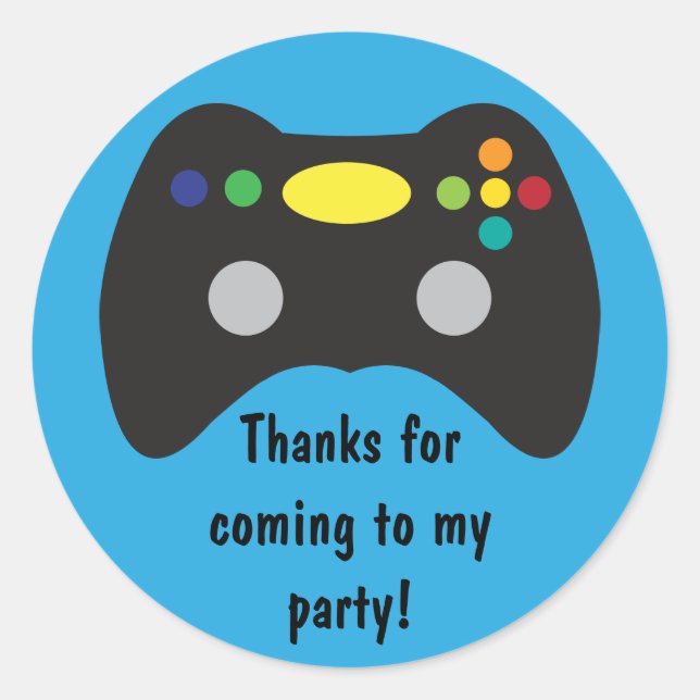 Sticker Rond Vidéo Jeu Camion Anniversaire Fête Favoriser (Devant)