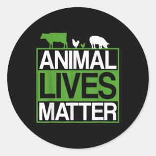 Sticker Rond Vie animale Protection des animaux Végétariens Env
