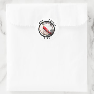 Sticker Rond Vie chili chaude