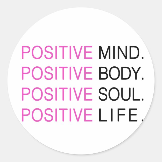 Sticker Rond Vie d'âme corporelle positive (Devant)