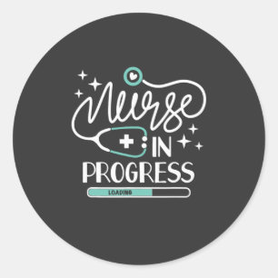 Sticker Rond Vie infirmière   Infirmière en cours