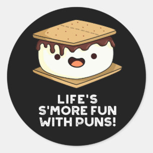 Sticker Rond Vie Plus Amusante Avec Puns Drôle Alimentation Pun