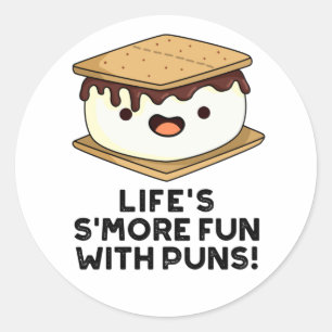 Sticker Rond Vie Plus Amusante Avec Puns Drôle Pun De Nourritur