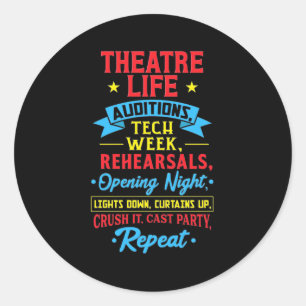 Sticker Rond Vie théâtrale pour acteur