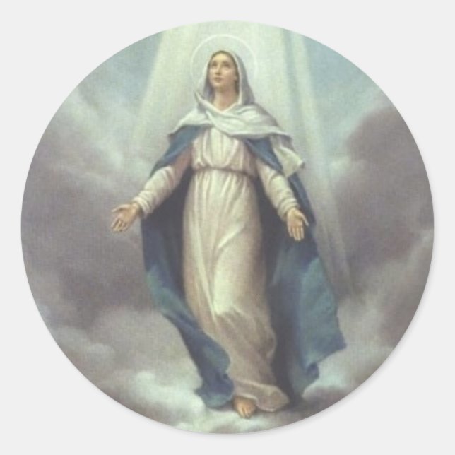 Sticker Rond Vierge au Ciel (Devant)